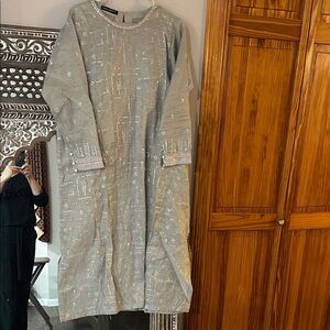 Elegant Gray Women's Pakistani Dress